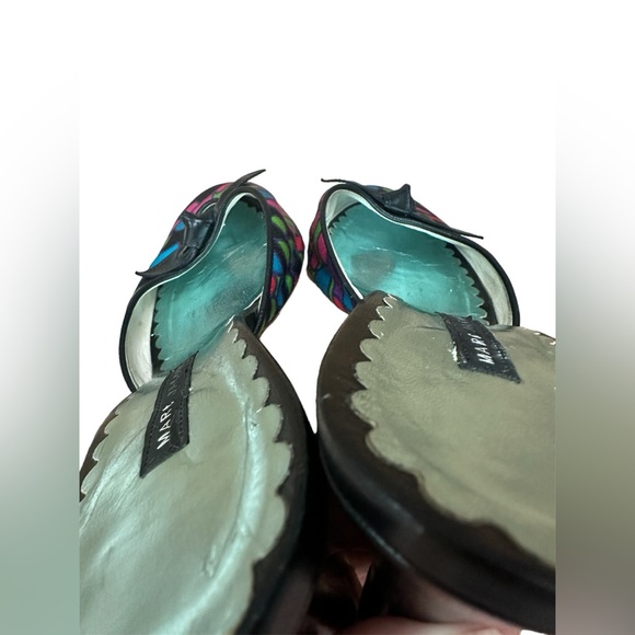 Marc Jacobs silk colorful print mules kitten heels. Sz. 8 - Picture 7 of 10